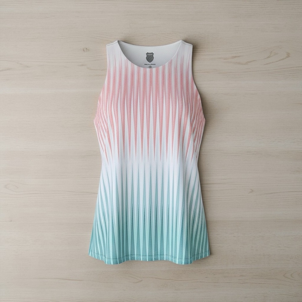 K-Swiss Coral, White & Mint Gradient Racerback Tank